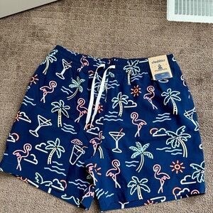 Chubbies Men's Blue Swim Shorts with Tropical Print